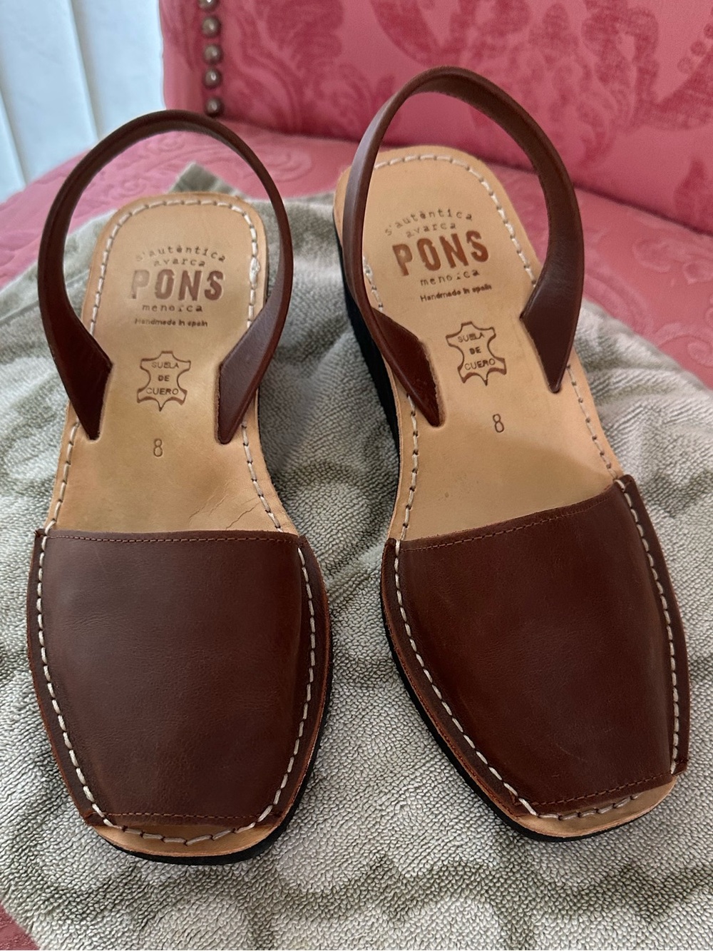 Women's Brown Leather PONS Authentic wedge